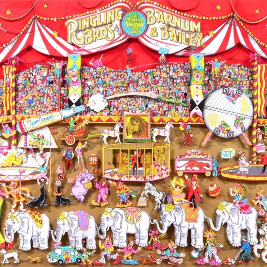 チャールズ・ファジーノの絵画作品　タイトルは、The Greatest Show on Earth